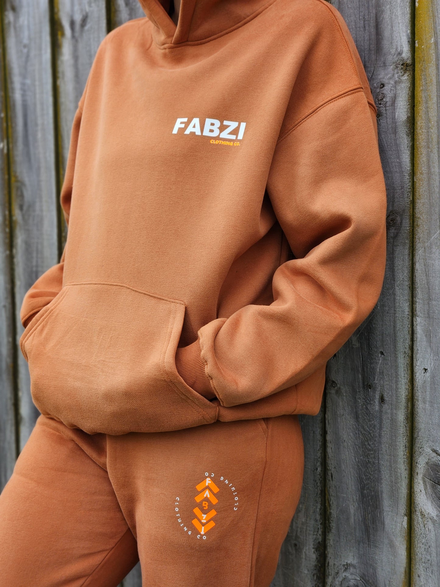 Matching loungewear Hoodie-Burnt orange