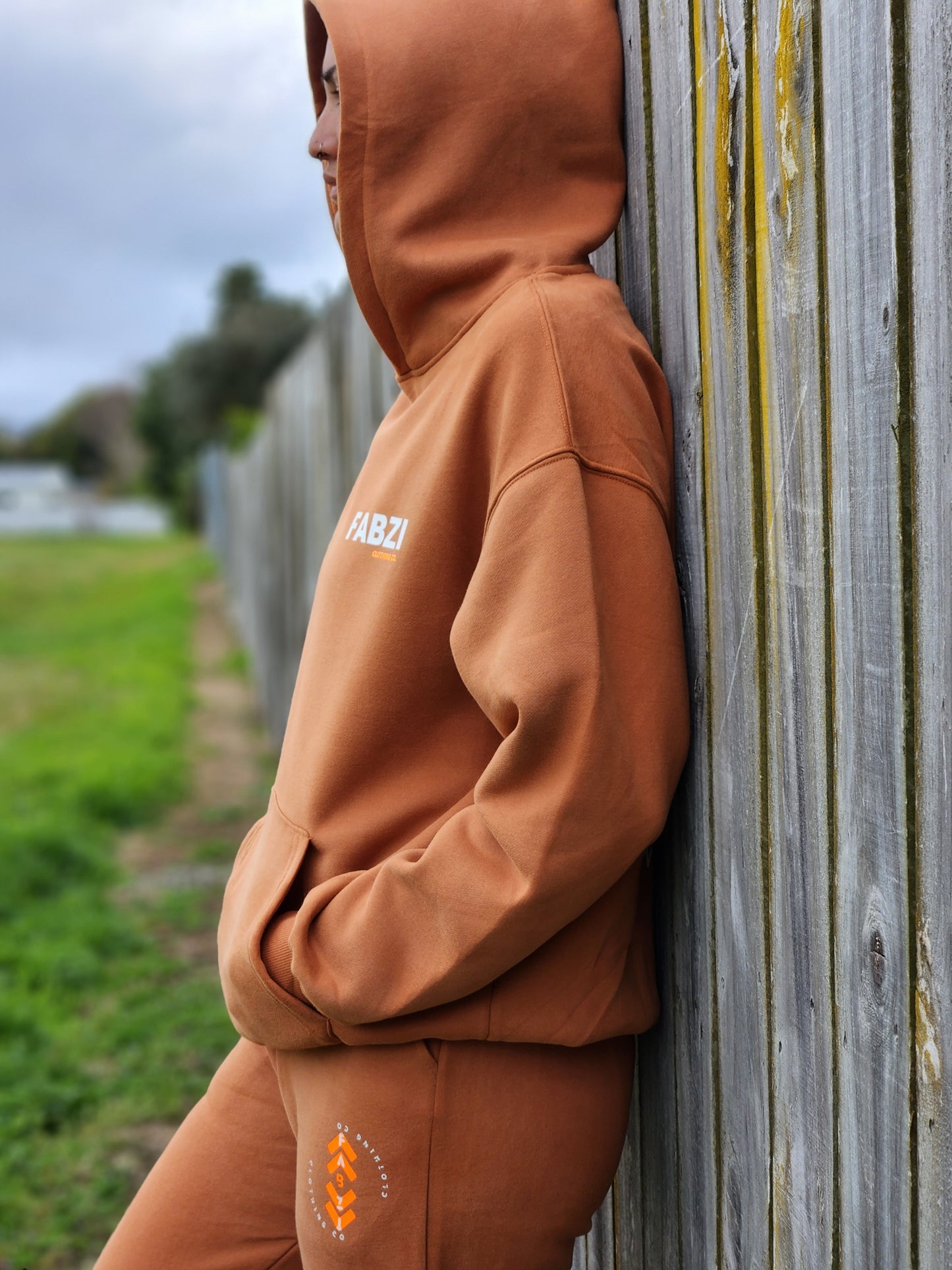 Matching loungewear Hoodie-Burnt orange