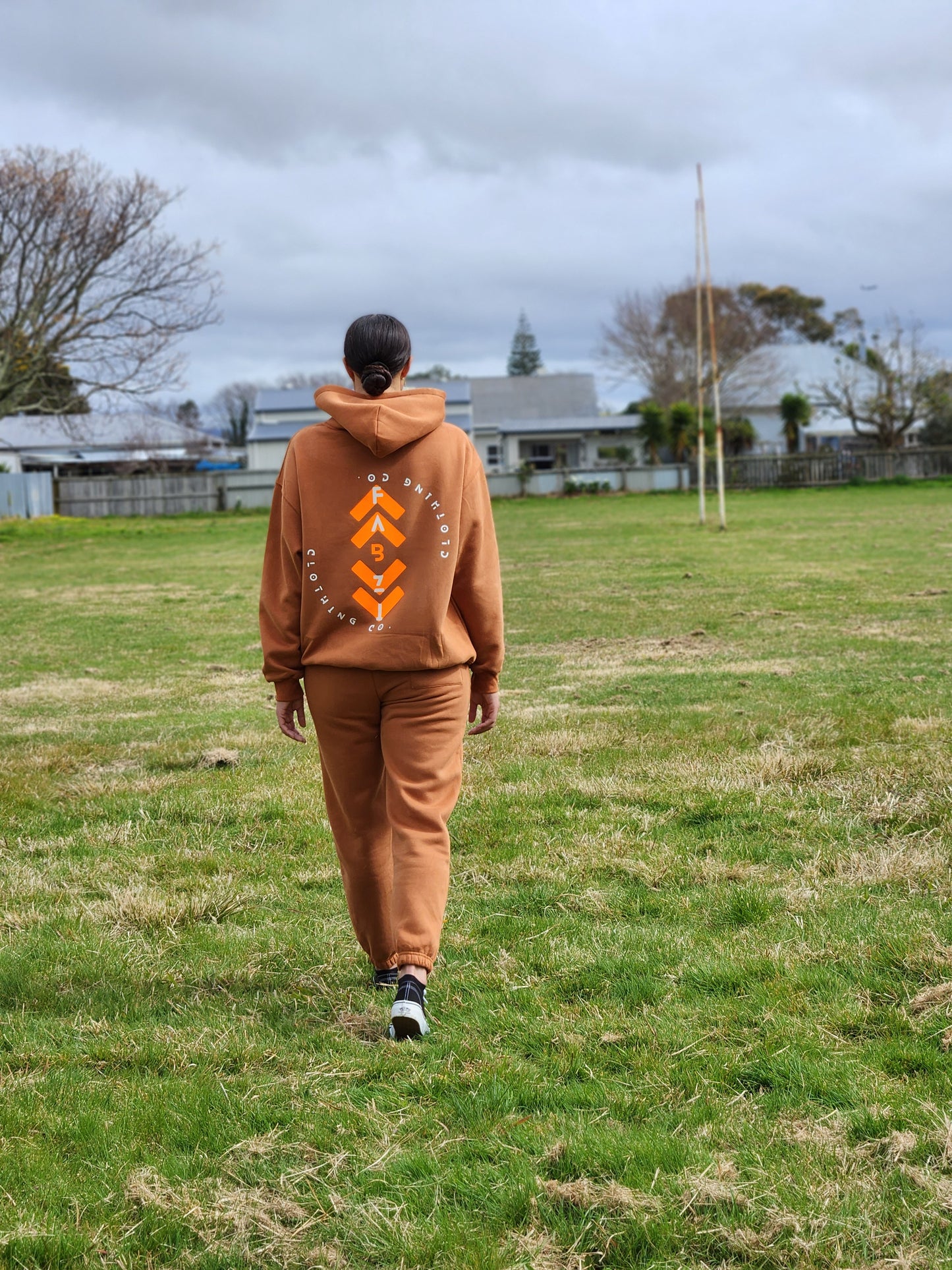 Matching loungewear Hoodie-Burnt orange