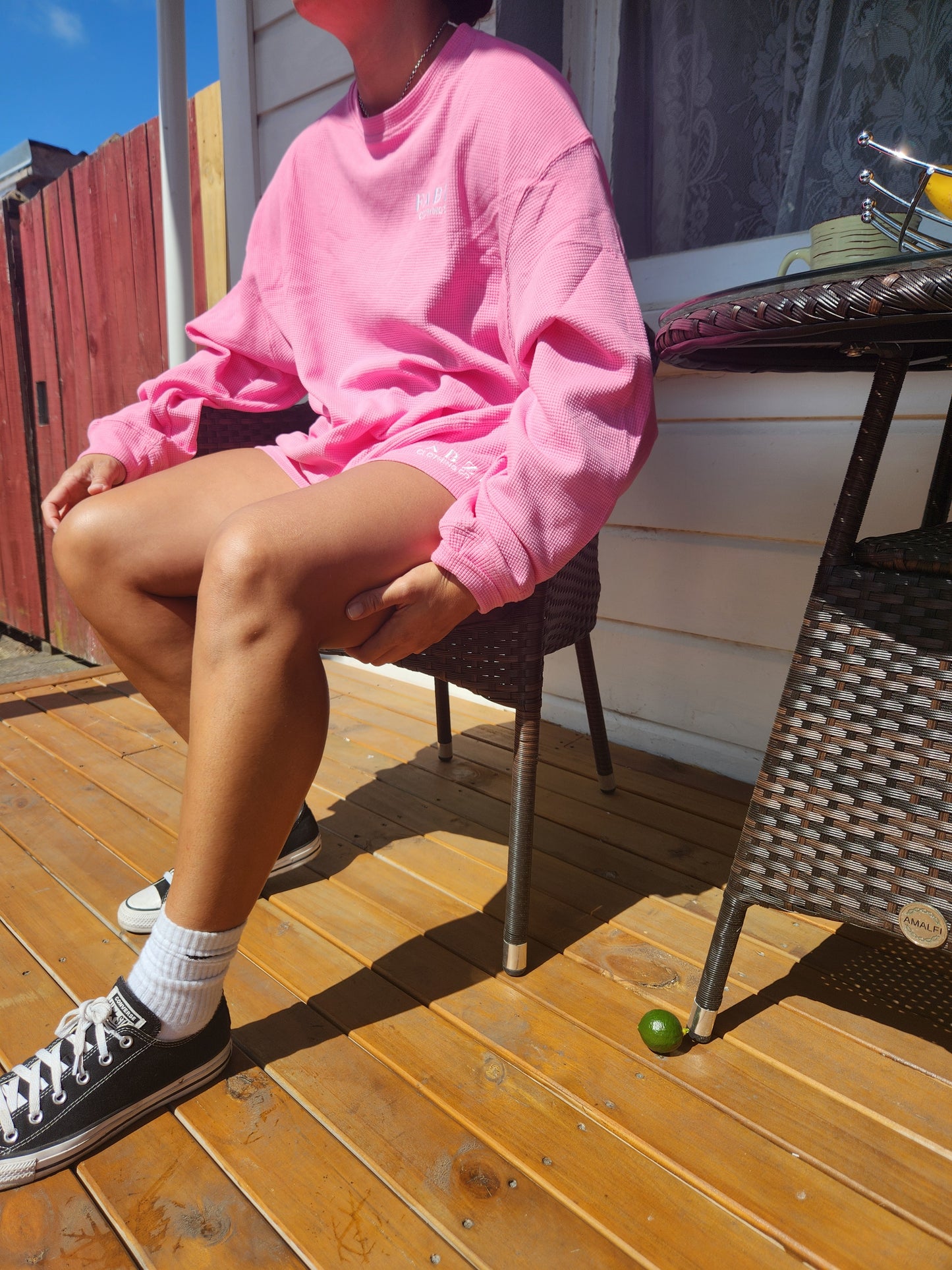 Lounge Wear Waffle Shorts- Pink