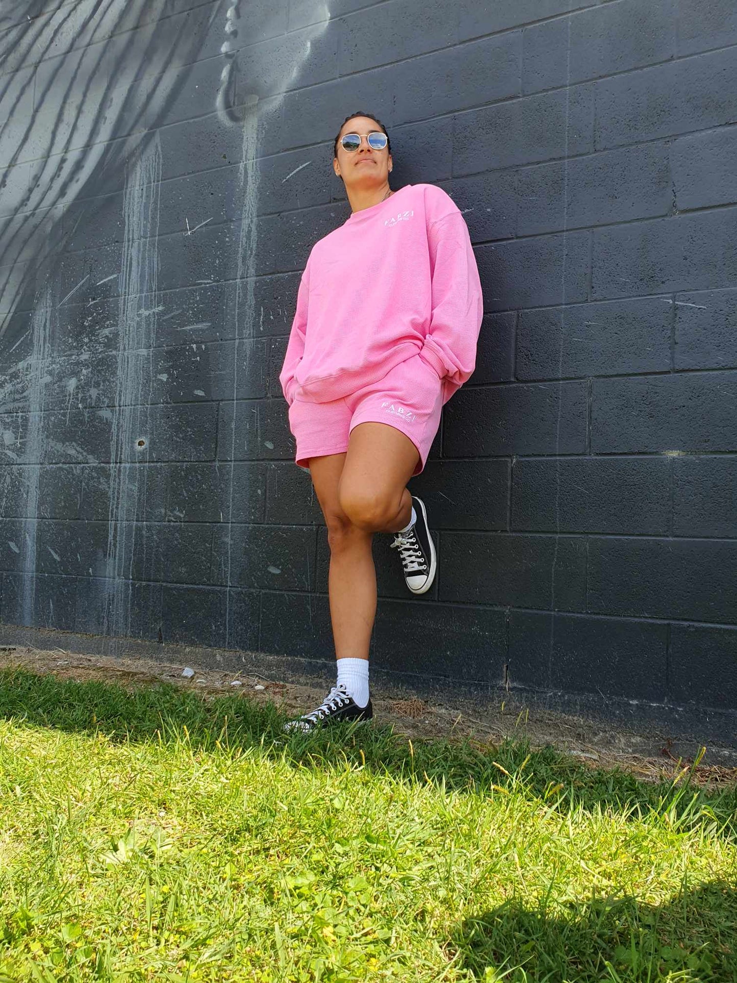 Lounge Wear Waffle Jersey- Pink